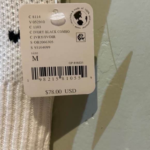 FREE PEOPLE Easy Street White & Black Cropped Sweater Vest. Women’s size medium. - Picture 4 of 7